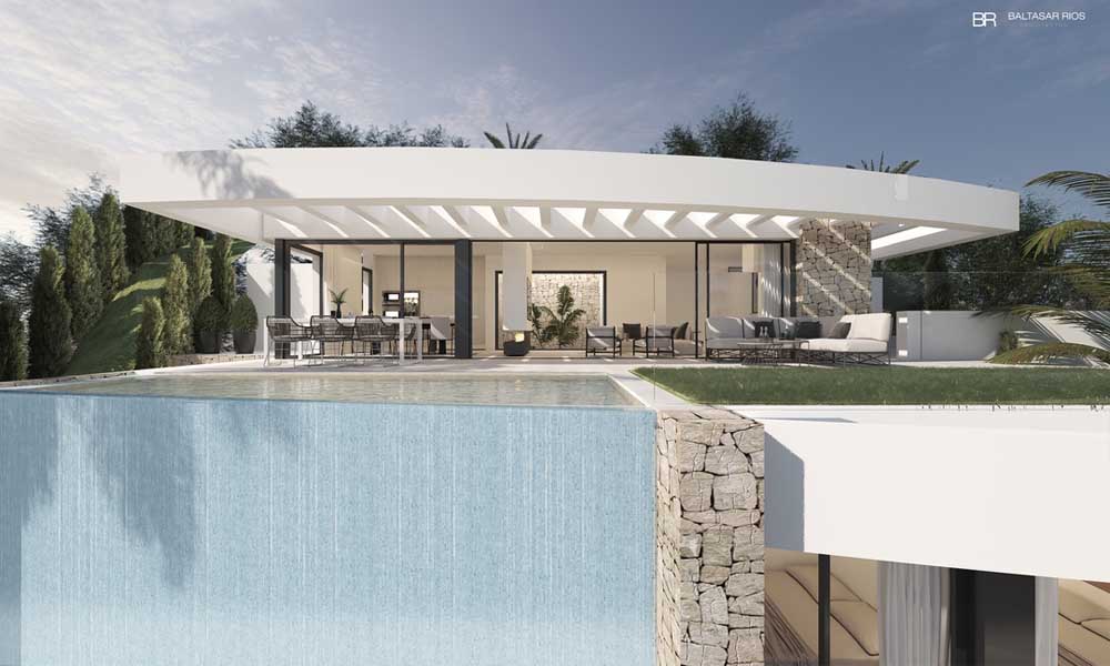 New villa project in Mijas Pueblo with panoramic views.